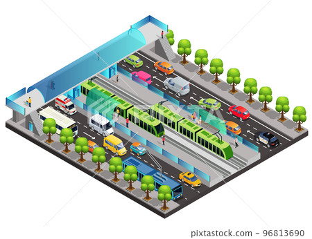Isometric City Traffic Template 96813690