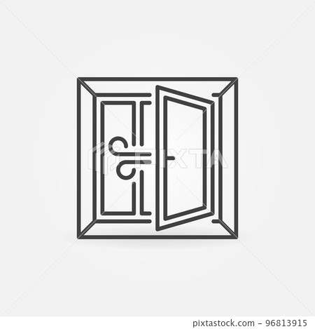 Fresh Air from Open Window line icon. Room Ventilation vector concept symbol 96813915