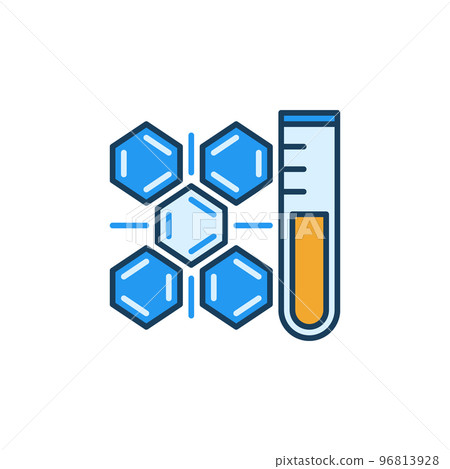 Formula and Test Tube vector Biochemistry concept colored icon 96813928