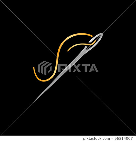 Vector Sewing Needle modern icon. Tailoring colored sign Vector Sewing Needle modern icon. Tailoring colored sign 96814007