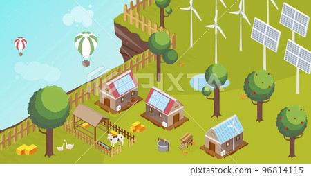 Countryside Isometric Composition 96814115