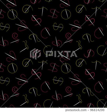 Sewing Needle simple vector seamless pattern. Handicraft background Sewing Needle simple vector seamless pattern. Handicraft background 96814200