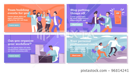 Personal Business Coaching Flat Banners 96814241
