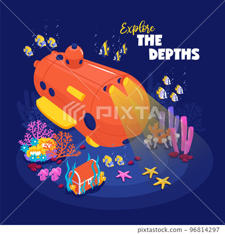 Diver Bathyscaphe Isometric Composition 96814297
