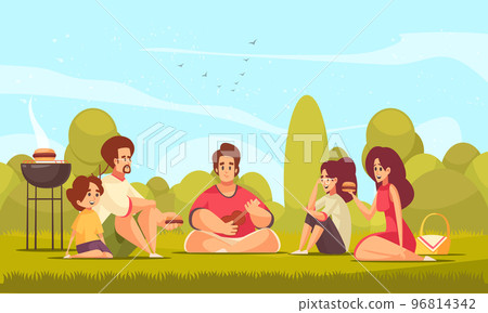 Family Barbecue Picnic Composition Family Barbecue Picnic Composition 96814342