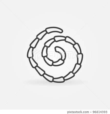 Tapeworm vector Helminth concept thin line icon or sign 96814393