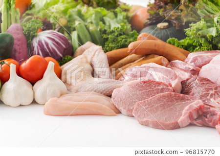 Assorted raw meat and vegetables 96815770