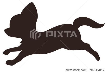 Running dog (Chihuahua) silhouette icon B 96815847