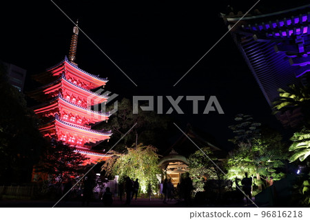 Tochoji five-storied pagoda light up 96816218