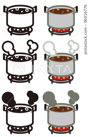 Curry set on fire icon illustration set Curry set on fire icon illustration set 96816776