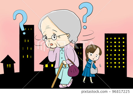一個流浪的老太婆和一個憂心忡忡的路人 一個流浪的老太婆和一個憂心忡忡的路人 96817225