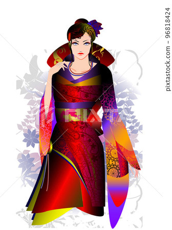婦女,和服,連衣裙,時尚 婦女,和服,連衣裙,時尚 96818424