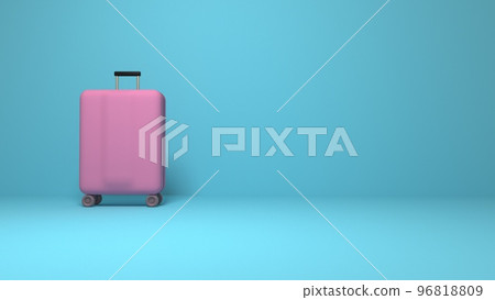 Stylish suitcases on color background. Copyspace. 3d illustration Stylish suitcases on color background. Copyspace. 3d illustration 96818809