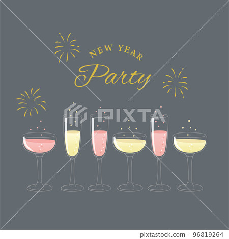 Illustration of champagne for new year party Illustration of champagne for new year party 96819264