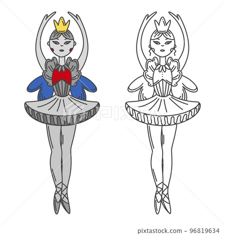 drawing of a ballerina dancer. Doodle illustration drawing of a ballerina dancer. Doodle illustration 96819634