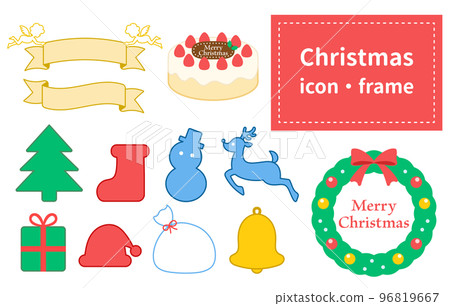 Christmas frame icon illustration set Christmas frame icon illustration set 96819667