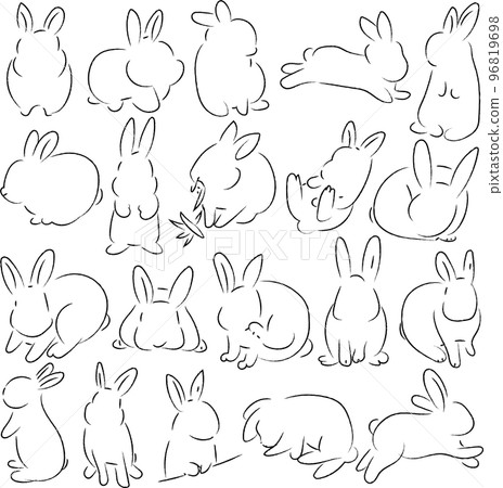 Rabbit in various poses Rabbit in various poses 96819698