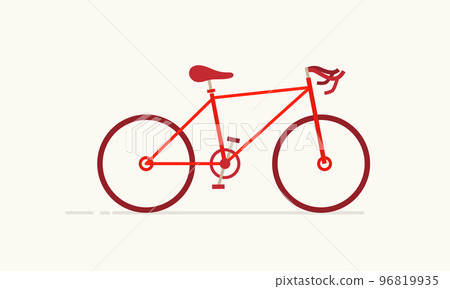 Flat red bike vector.Sportbike icon 96819935