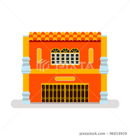 Vintage colorful Thailand Shophouse.Classic building isolated background.Vector illustration. Apartment in Urban Vintage colorful Thailand Shophouse.Classic building isolated background.Vector illustration. Apartment in Urban 96819939