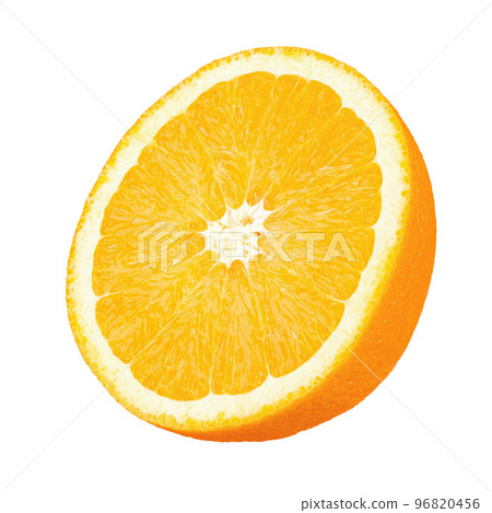 Orange fruit. Orange half isolate on white background. 96820456