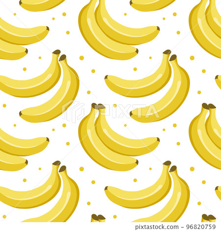 Seamless pattern, colorful bananas on a white background. Fruit background, textile, vector 96820759