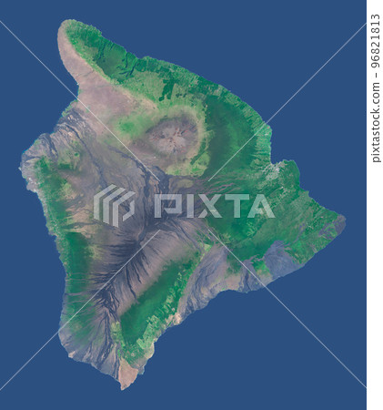 Satellite image mosaic of Big Island Hawaii 96821813