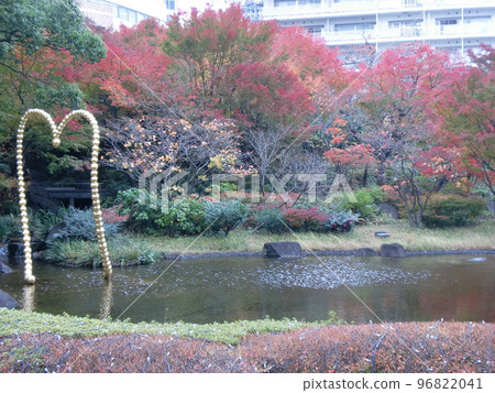 Colorful garden and pond 96822041