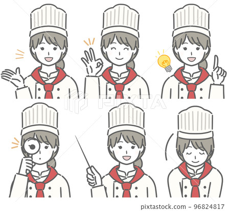 Young female cook explaining 96824817