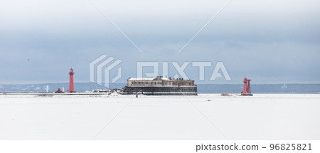 Winter landscape. Fort Kronshlot, Russia Winter landscape. Fort Kronshlot, Russia 96825821