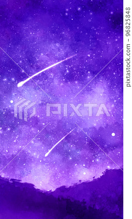 有山和流星的美麗夜空 Purple Ver 96825848