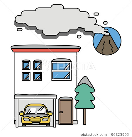 房子被噴發的火山灰覆蓋 96825903