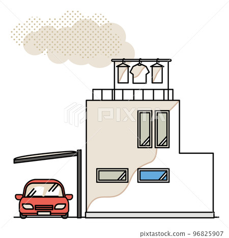 Houses damaged by yellow sand Houses damaged by yellow sand 96825907