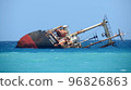 Wreck of ship destroyed in tsunami. 96826863