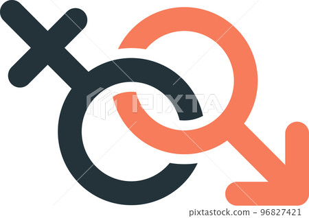 male and female symbols illustration in minimal style male and female symbols illustration in minimal style 96827421