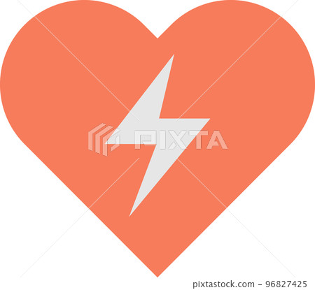 heart and lightning illustration in minimal style 96827425