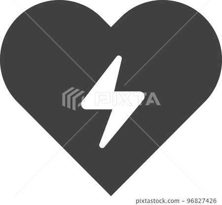 heart and lightning illustration in minimal style heart and lightning illustration in minimal style 96827426