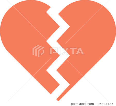 broken heart illustration in minimal style broken heart illustration in minimal style 96827427
