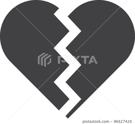 broken heart illustration in minimal style 96827428