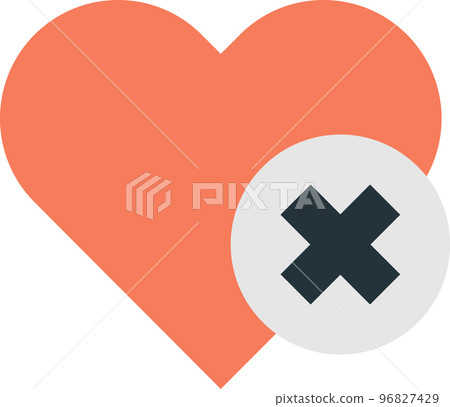 heart and wrong sign illustration in minimal style heart and wrong sign illustration in minimal style 96827429