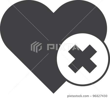heart and wrong sign illustration in minimal style heart and wrong sign illustration in minimal style 96827430