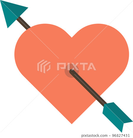 arrow with heart illustration in minimal style arrow with heart illustration in minimal style 96827431