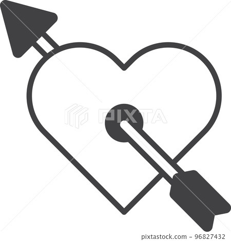 arrow with heart illustration in minimal style arrow with heart illustration in minimal style 96827432