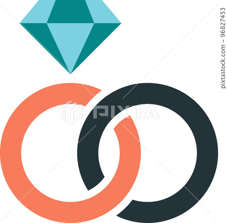 diamond ring illustration in minimal style 96827453