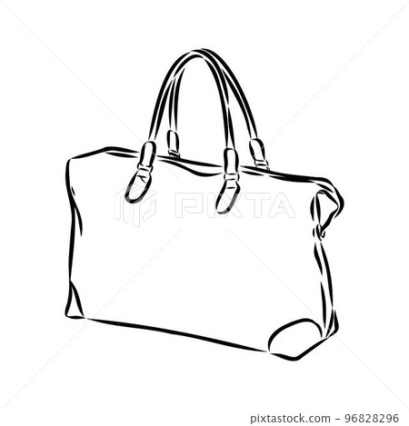 Sketches of bags. Vector fashion illustration. Women's Bags Hand Drawn Purses set of women's fashion accessories. vector illustration handbags 96828296