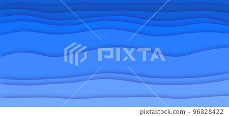 Sea waves, abstract bright layered backdrop in papercut style Sea waves, abstract bright layered backdrop in papercut style 96828422