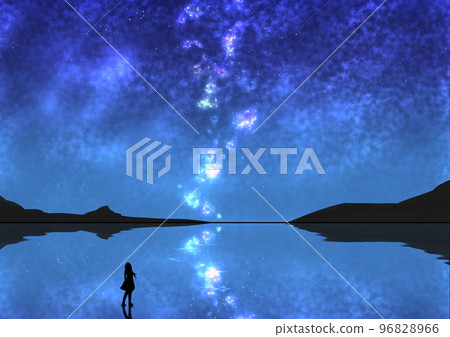 Reflection in the starry sky and sea 96828966