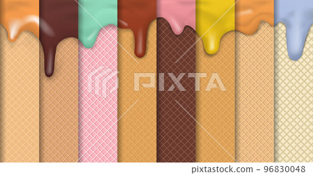 Set 8 pcs. texture background of ice cream of different flavors and colors - Vector Set 8 pcs. texture background of ice cream of different flavors and colors - Vector 96830048