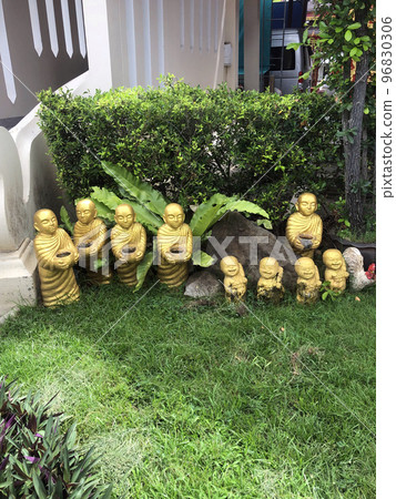 Golden Garden Monk Statues Golden Garden Monk Statues 96830306
