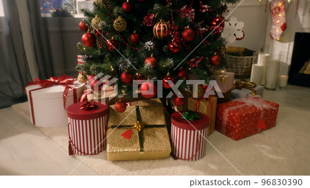 Christmas tree with toys and flashing lights 96830390