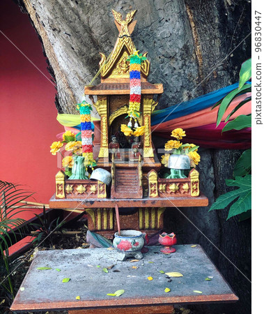 Budhism Altar with Flowers Budhism Altar with Flowers 96830447